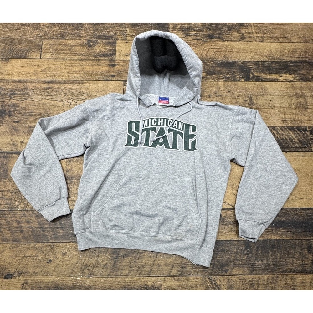 Vintage 90s Michigan State Sweatshirt‎ Size Small Gray Champion Hoodie NCAA